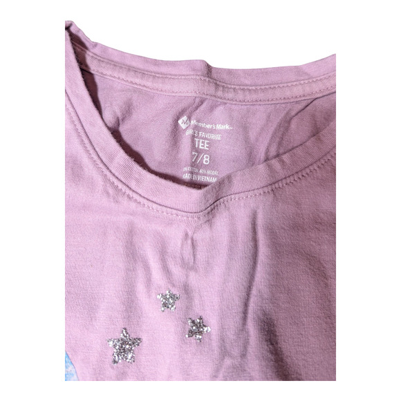 Members Mark-Girls-Unicorn Long Sleeve Shirt-Size 7-8-Light Purple/Pink - Picture 4 of 7